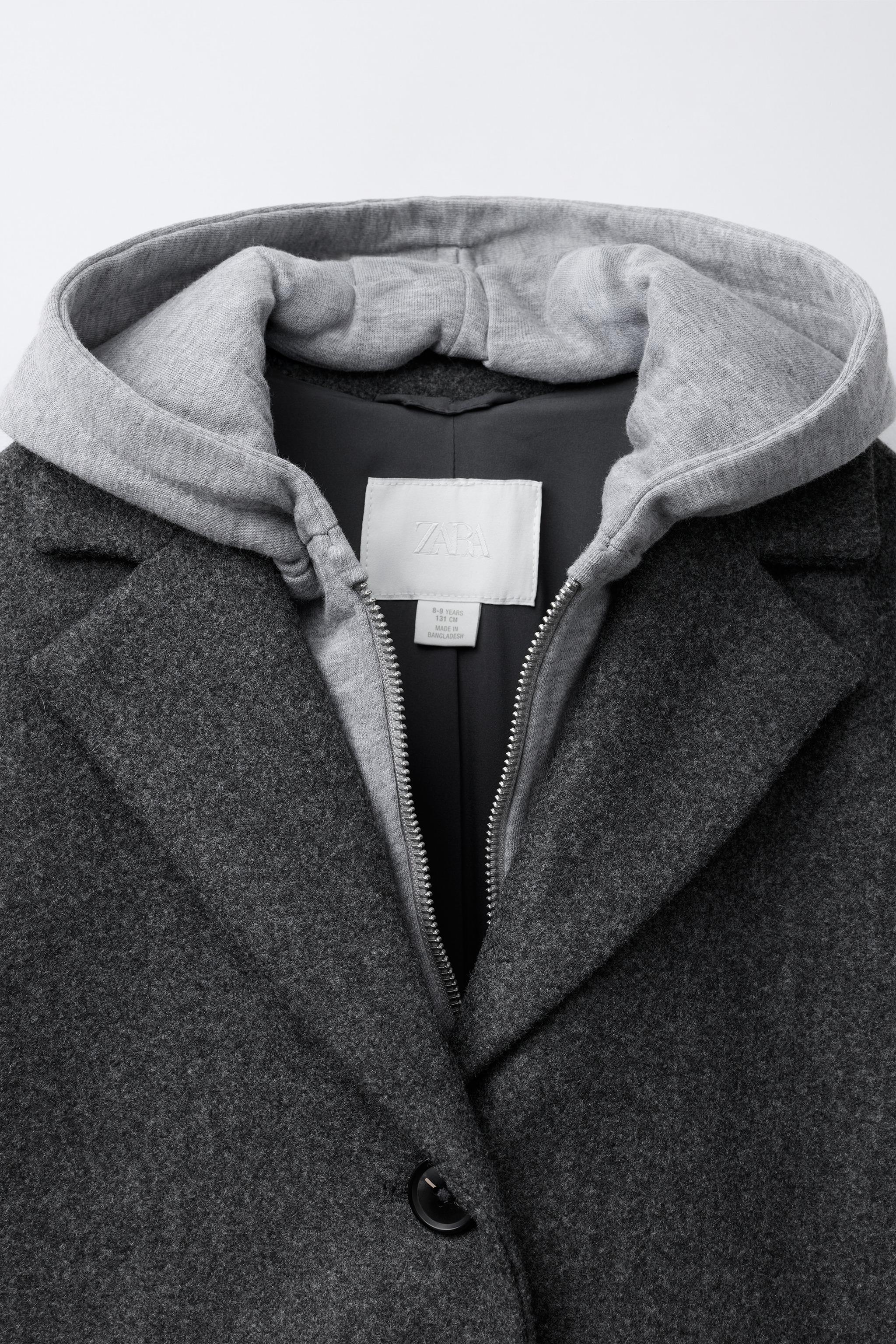 LONG COAT WITH REMOVABLE HOODIE